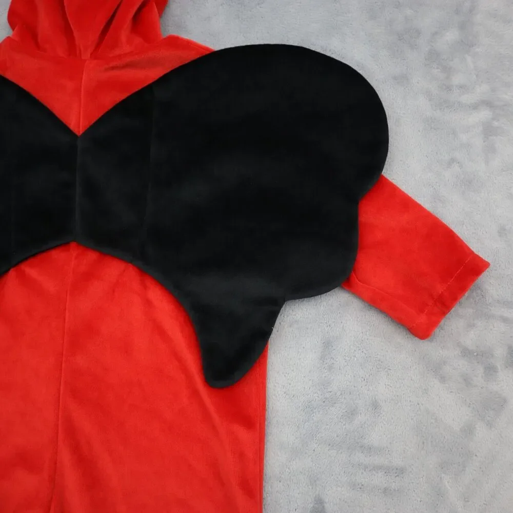 Devil Halloween Costume Kids Multicolor Long Sleeve Hooded Half Zip Outfit